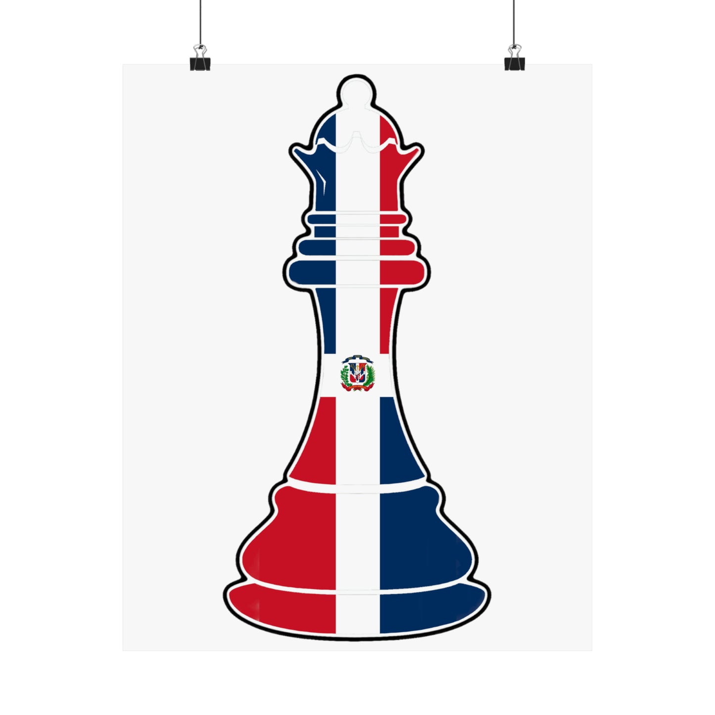 Dominican Republic Queen Flag Chess Piece DR Premium Matte Poster