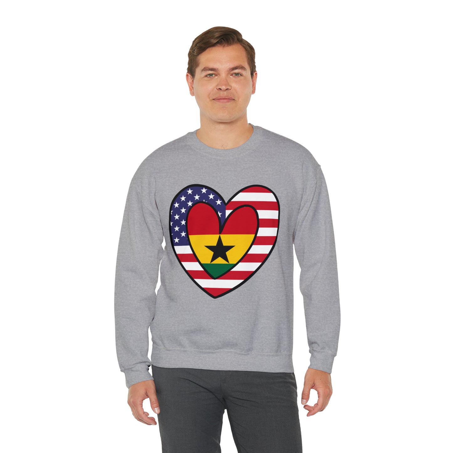 American Ghanaian Flag Inner Heart USA Ghana  Unisex Sweatshirt