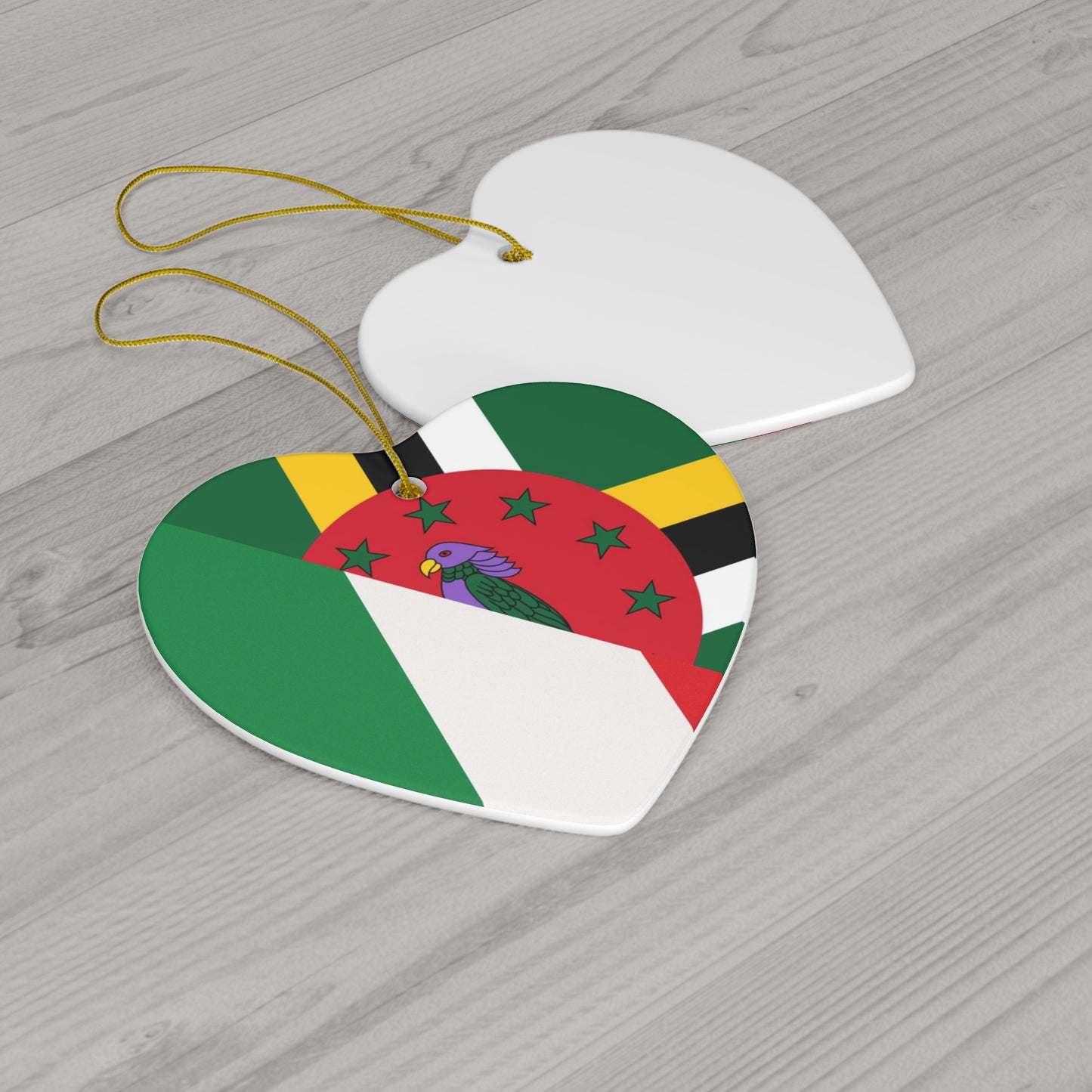 Italy Dominica Flag Half Italian Dominican Ceramic Ornament | Christmas Tree Ornaments