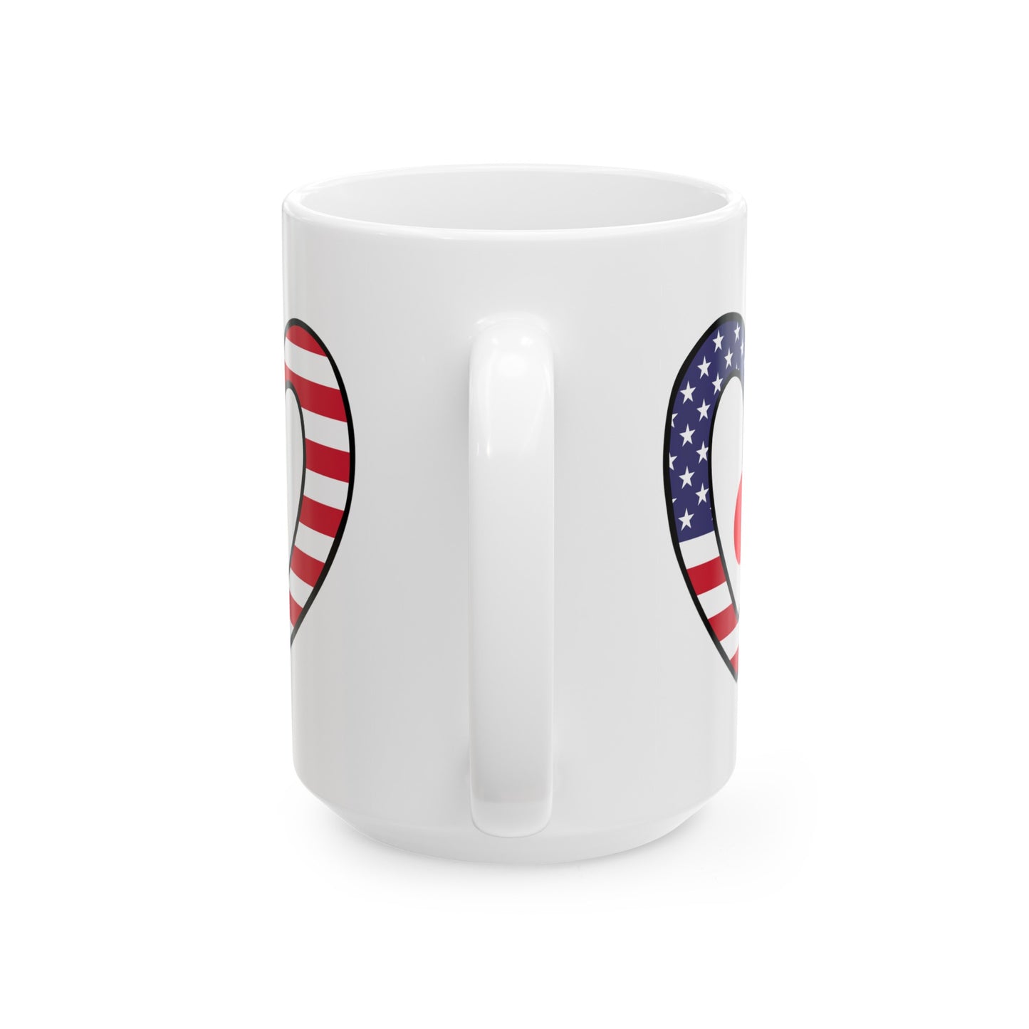 Japanese American Heart Valentines Day Gift Half Japan USA Flag Ceramic Mug 11oz, 15oz Cup