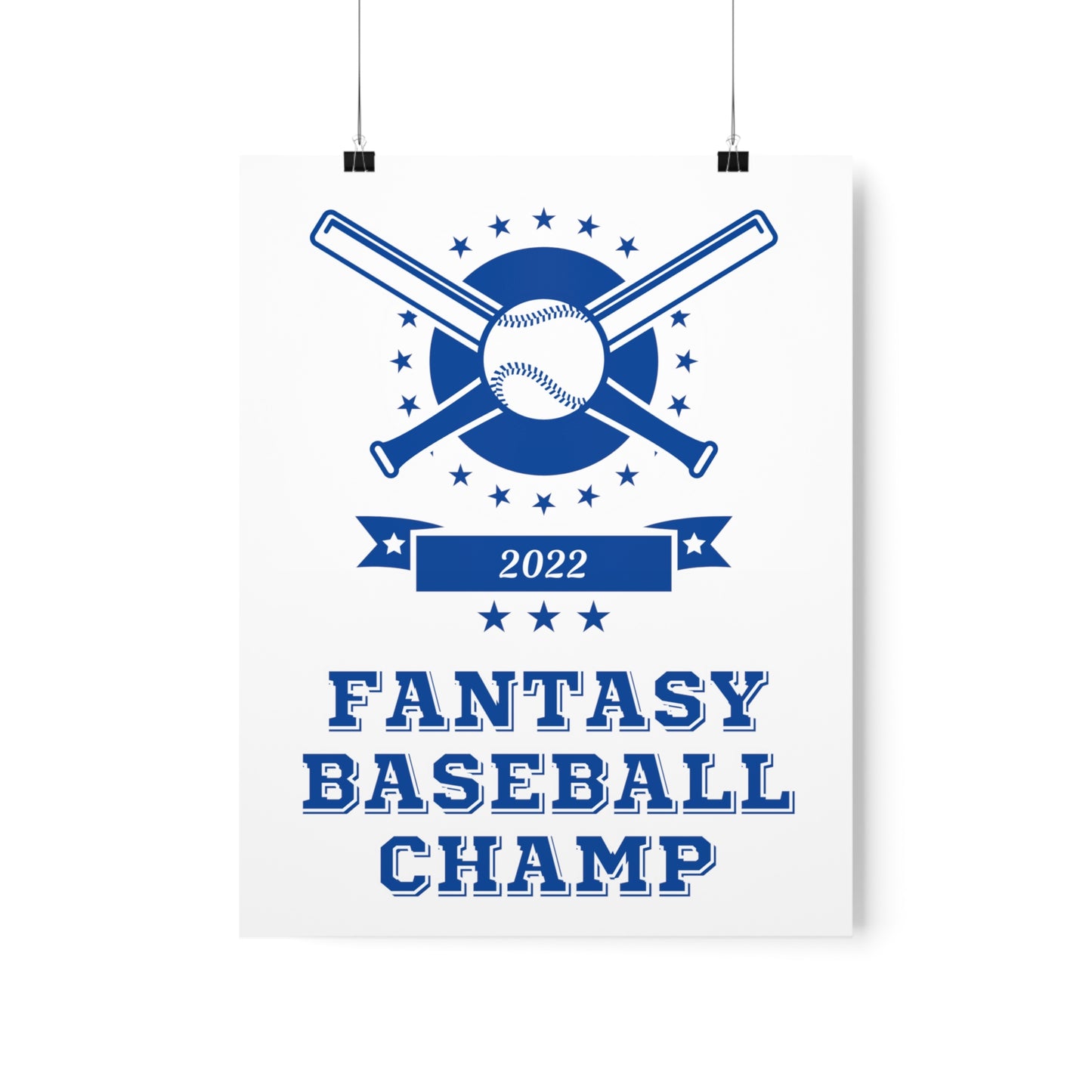 Fantasy Baseball Champ 2022 Sports Champion Bats Premium Matte Poster