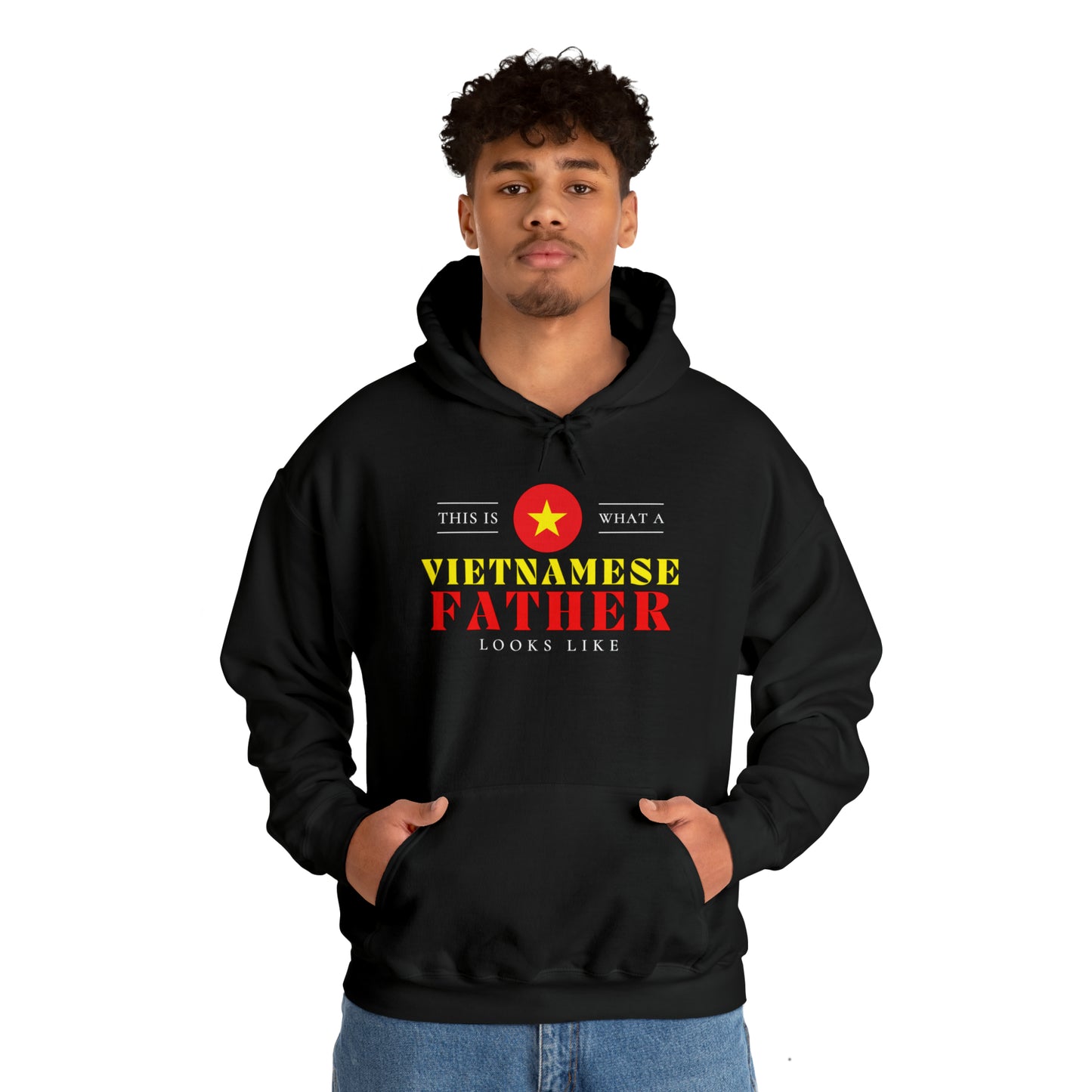 Vietnamese Father Looks Like Vietnam Flag Fathers Day Hoodie | Unisex Pullover Hooded Sweatshirt