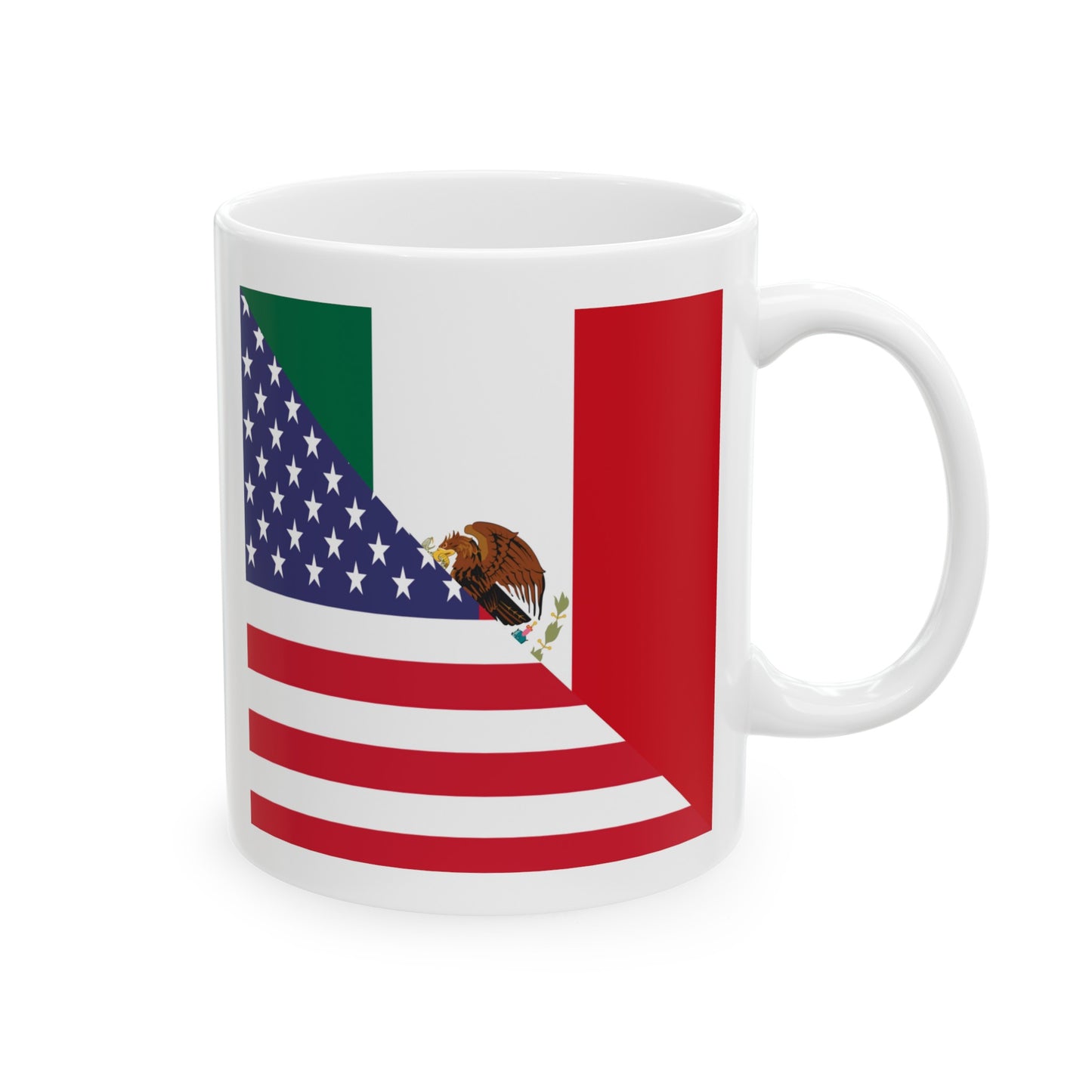 Mexico America Flag | Half US Mexican Ceramic Mug 11oz, 15oz Cup