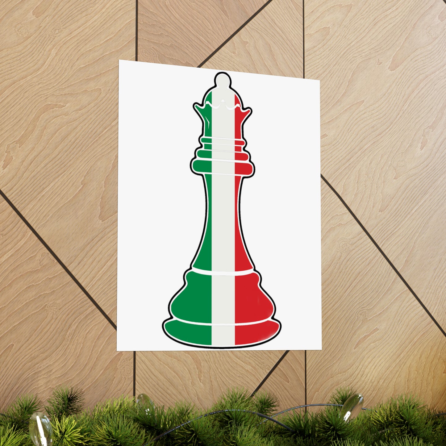 Italian Queen Flag Chess Piece Italy Premium Matte Poster