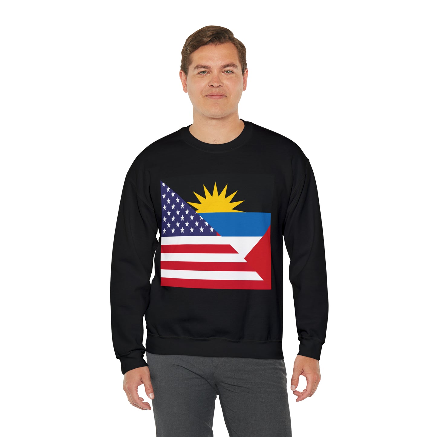 Antigua and Barbuda American Flag Antiguan USA Unisex Sweatshirt