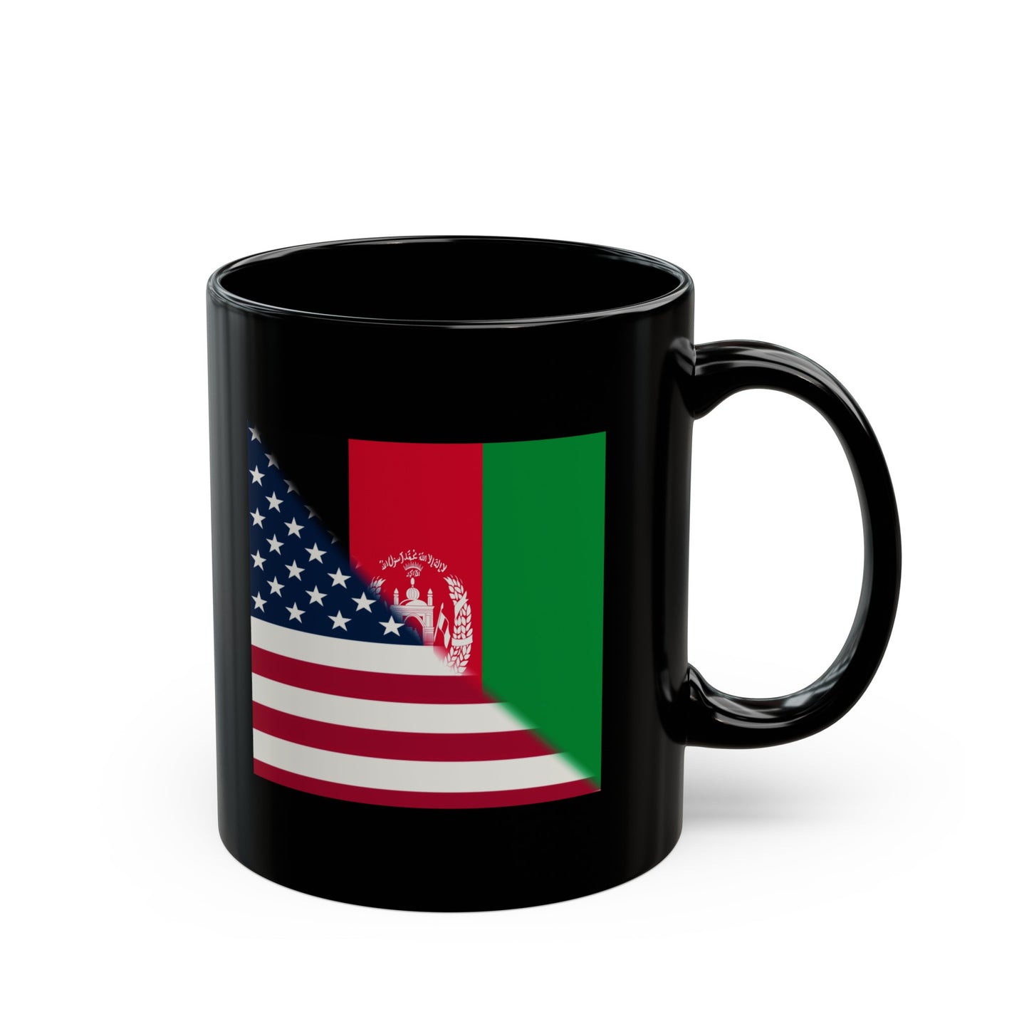 Afghan USA Flag Afghanistan American Black Mug (11oz, 15oz)