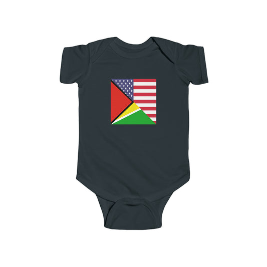 Guyanese American Flag Baby Bodysuit | Unisex Guyana USA Newborn Boy Girl