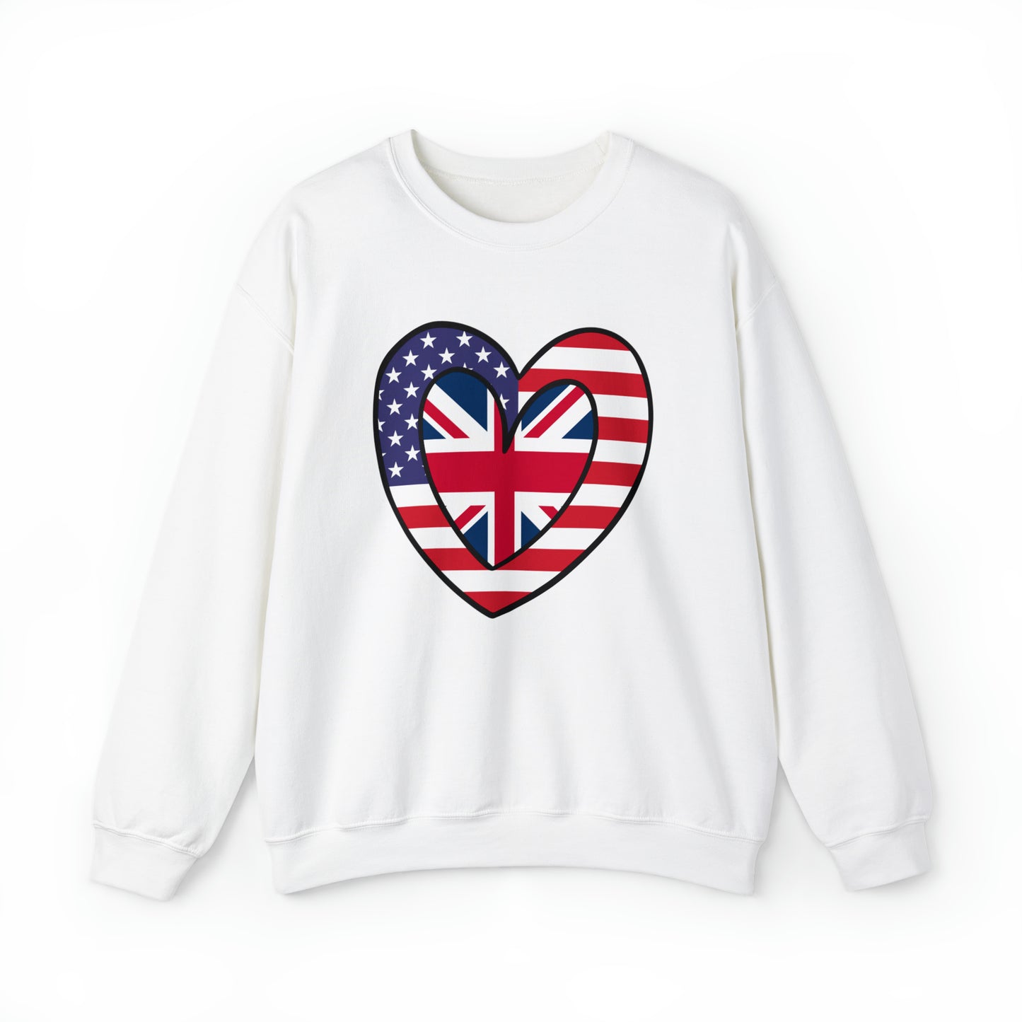 American UK Flag Inner Heart USA United Kingdom Unisex Sweatshirt