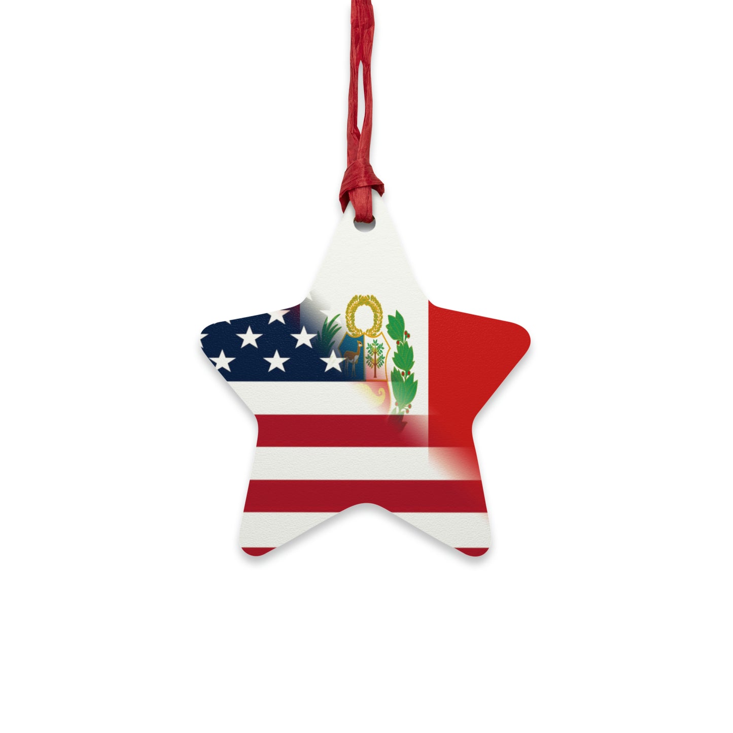 Peru America Flag | Peruvian American Flag Wooden Ornament