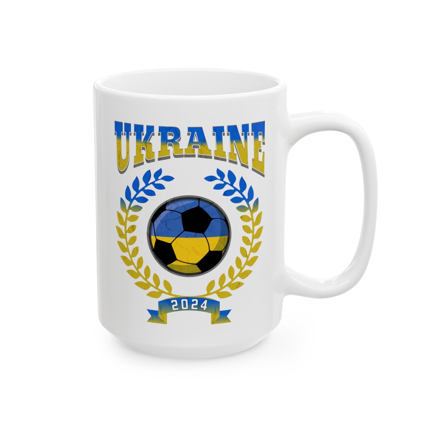 Ukraine 2024 Soccer Football Championship Games Ukrainian Team Ceramic Mug 11oz, 15oz Cup