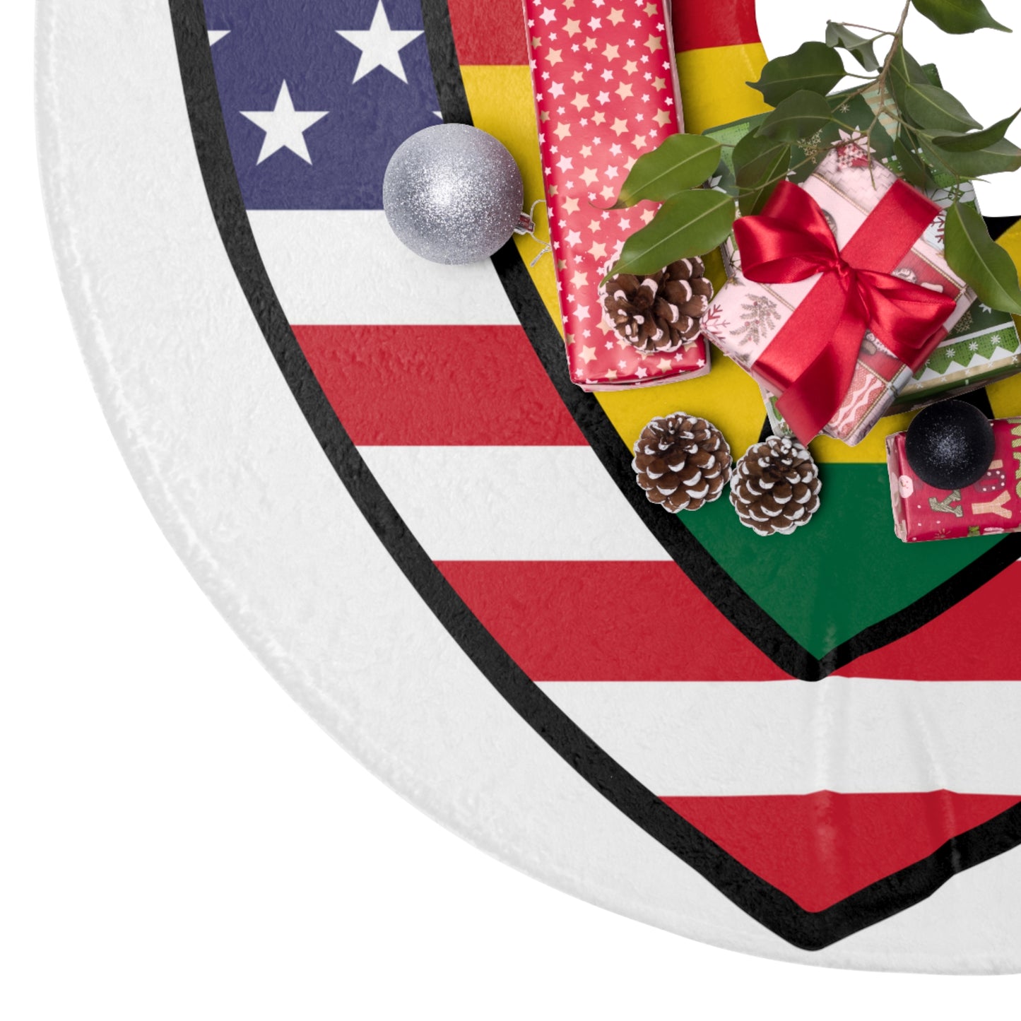 American Ghanaian Flag Inner Heart USA Ghana  Christmas Tree Skirt