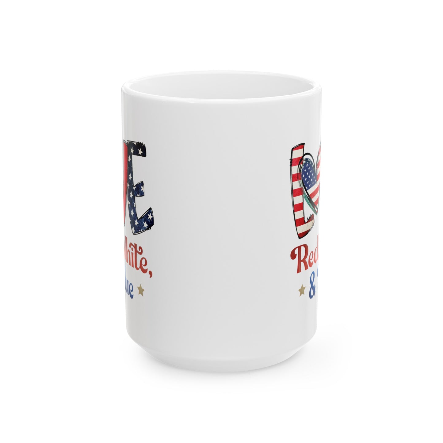 Love Red White And Blue Ceramic Mug 11oz, 15oz Cup