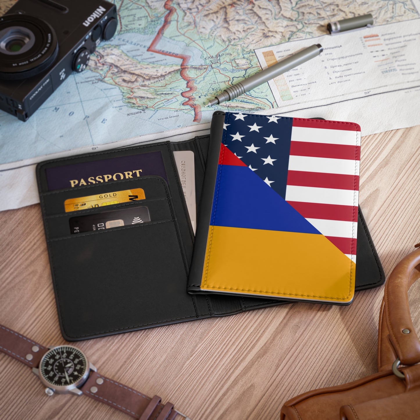 Armenian American Flag Armenia USA Passport Cover