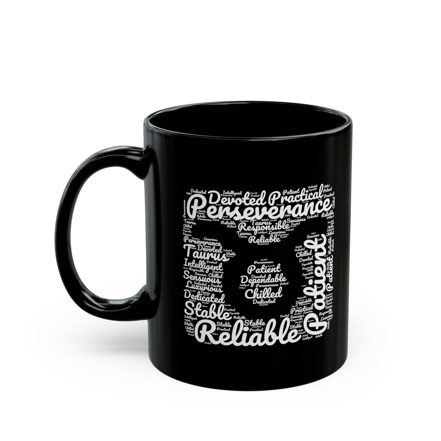 Taurus Zodiac Sign White Black Mug (11oz, 15oz)