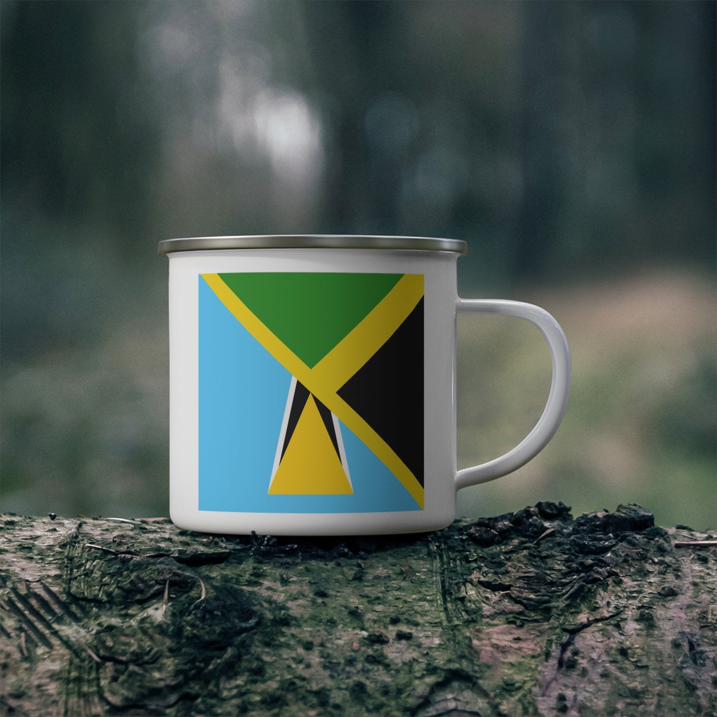 Jamaica St Lucia Flag Jamaican 12oz Enamel Mug