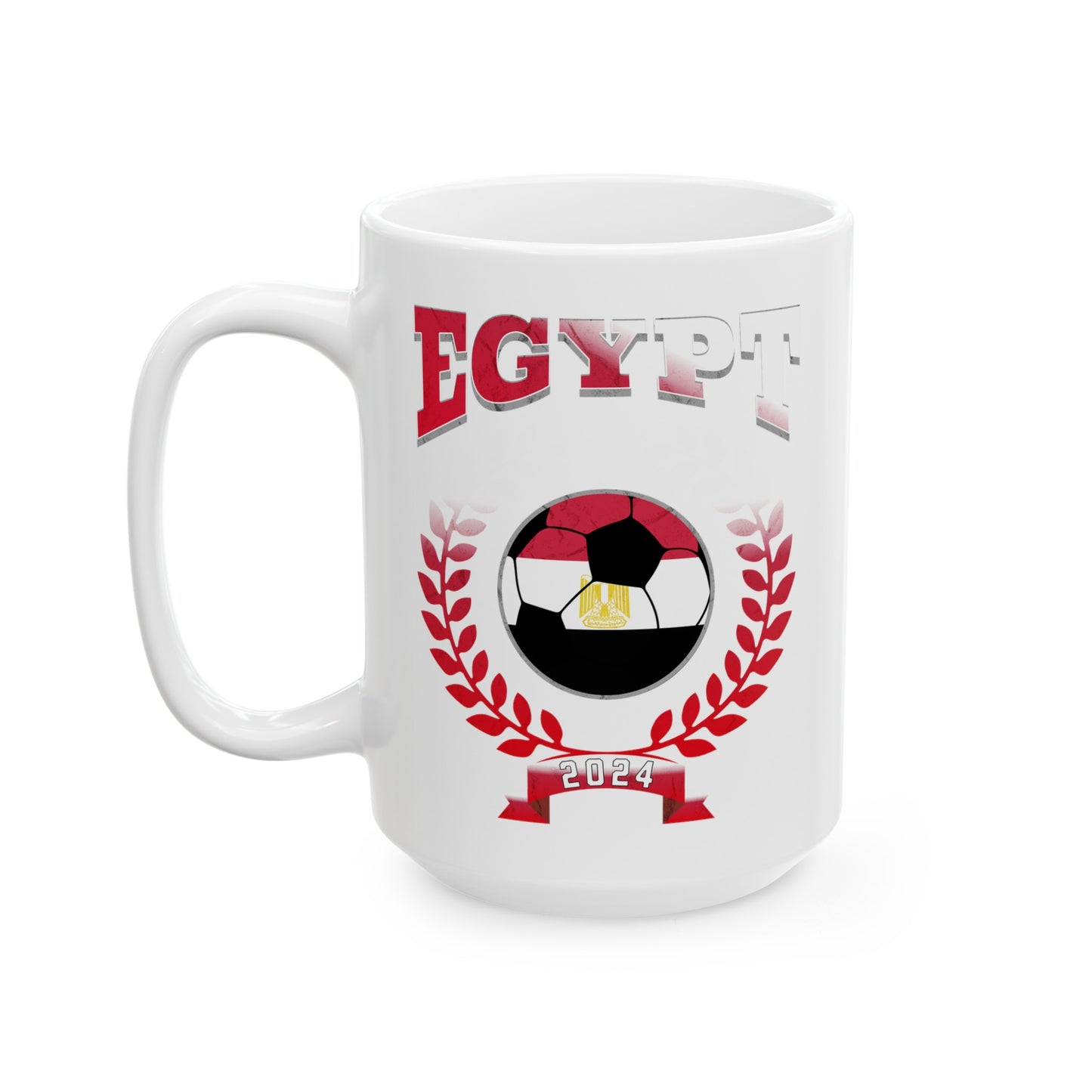 Egypt 2024 Soccer Football Championship Games Egyptian Team Ceramic Mug 11oz, 15oz Cup