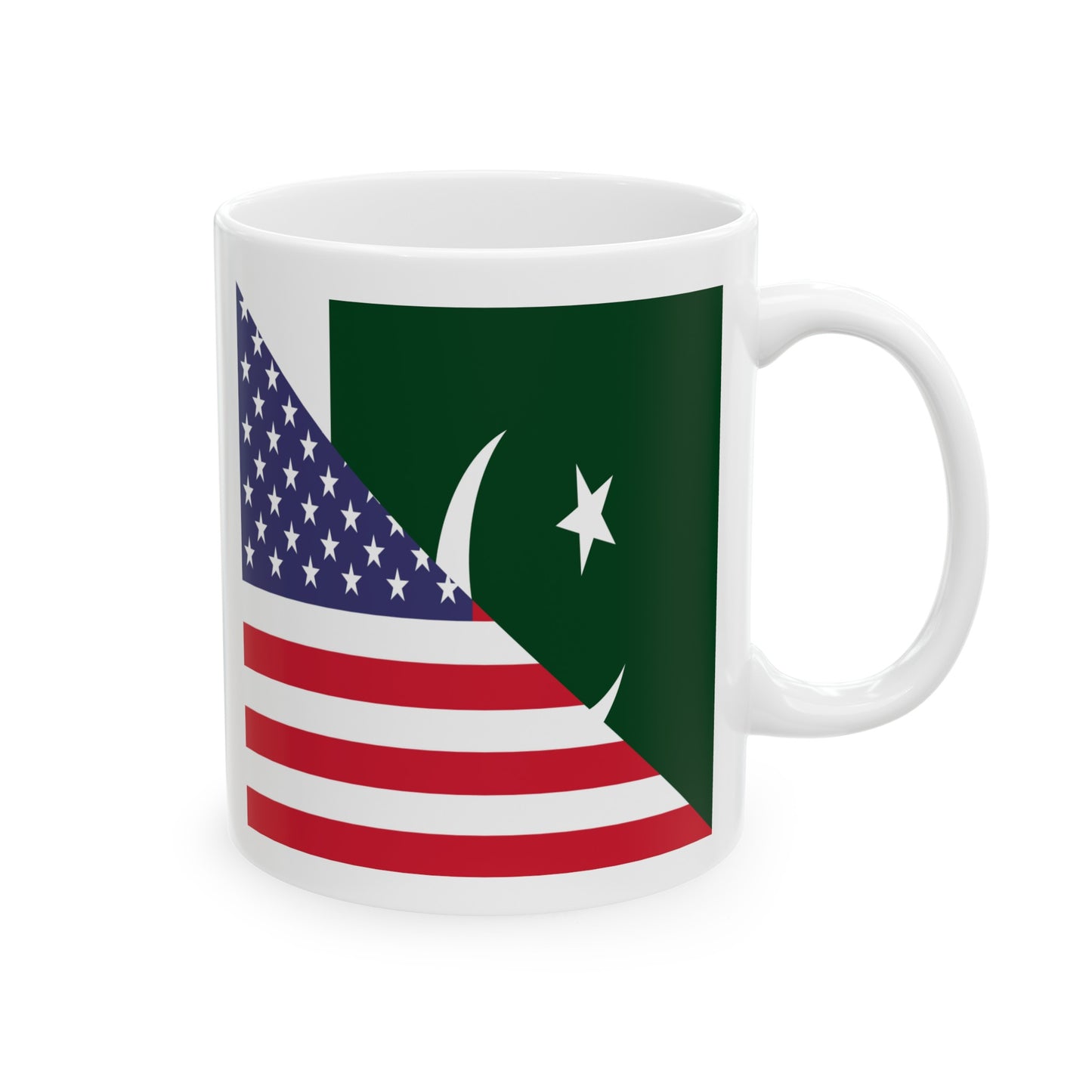 Pakistani American Flag Pakistan USA Ceramic Mug 11oz, 15oz Cup