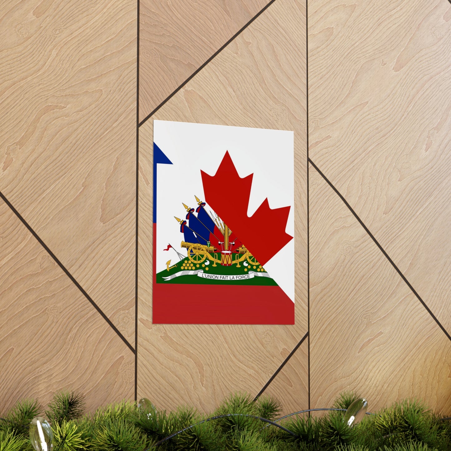 Haitian Canadian Flag | Half Haiti Canada Canadien Premium Matte Poster