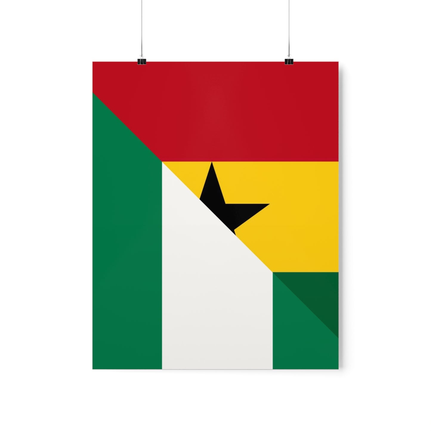 Nigerian Ghanaian Flag Nigeria Ghana Naija Premium Matte Poster