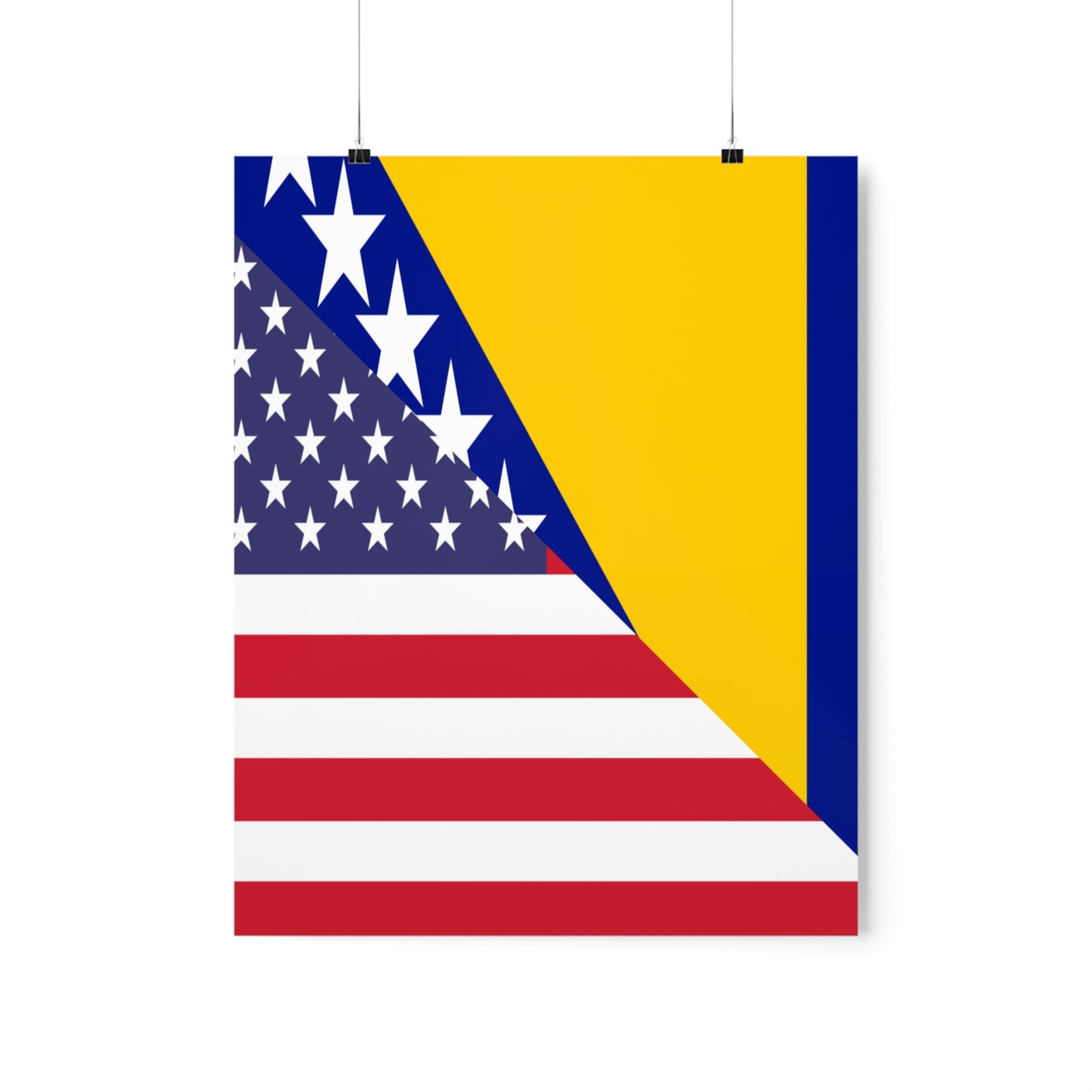 Bosnia Herzegovina American Flag Premium Matte Poster