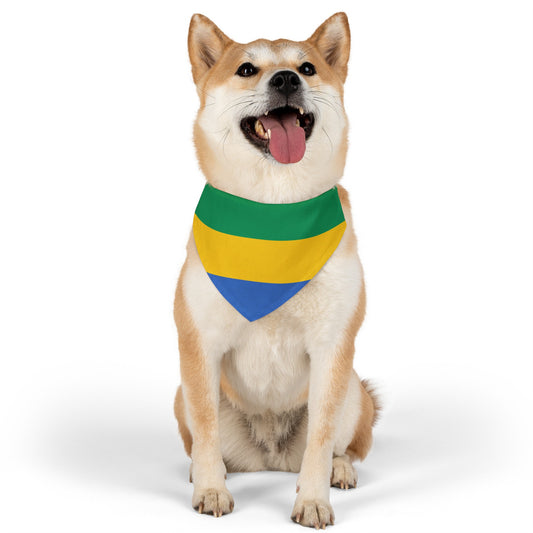 Gabon Flag Pet Bandana Collar | Animal Cat Dog Collar