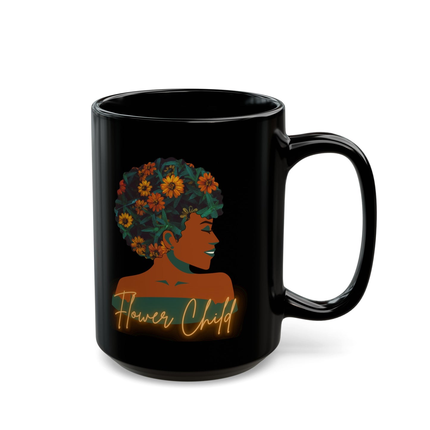 Flower Child Black Black Mug (11oz, 15oz)