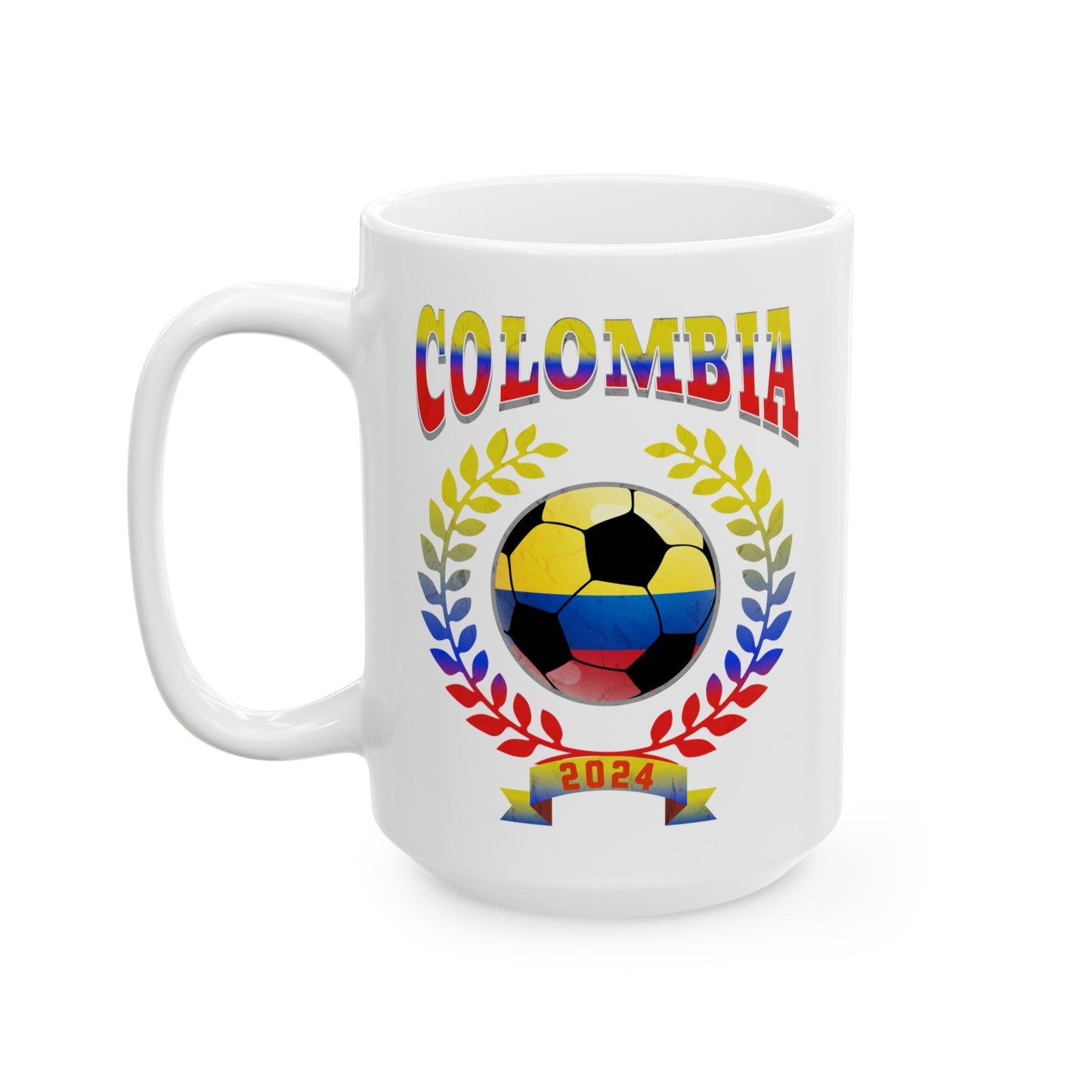 Colombia 2024 Soccer Football Championship Games Colombian Team Ceramic Mug 11oz, 15oz Cup