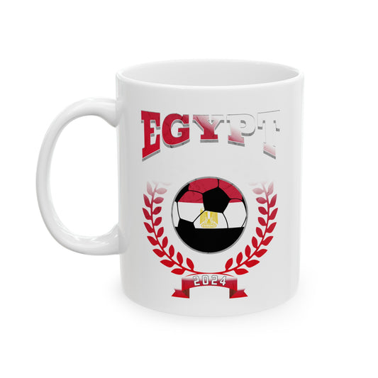 Egypt 2024 Soccer Football Championship Games Egyptian Team Ceramic Mug 11oz, 15oz Cup