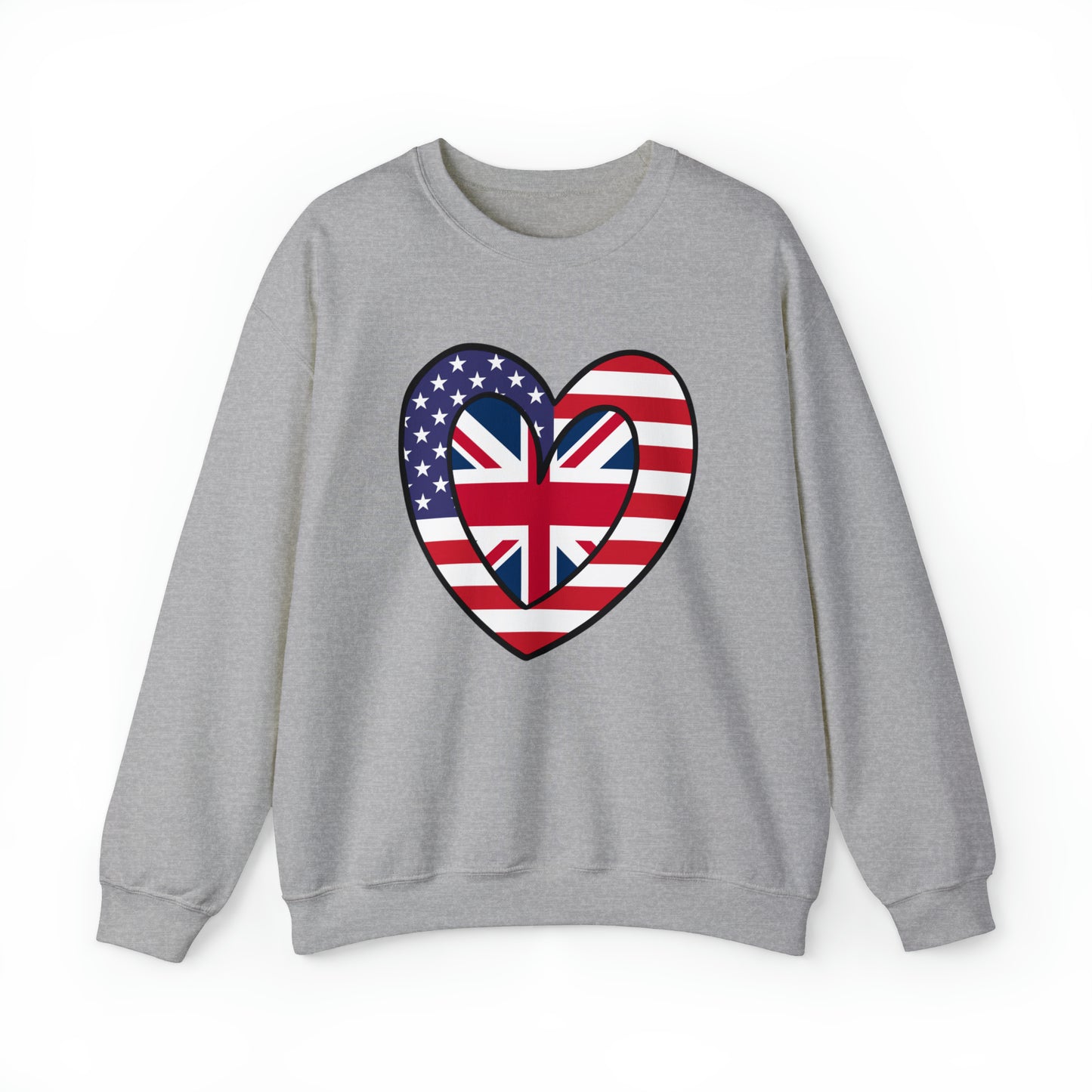 American UK Flag Inner Heart USA United Kingdom Unisex Sweatshirt