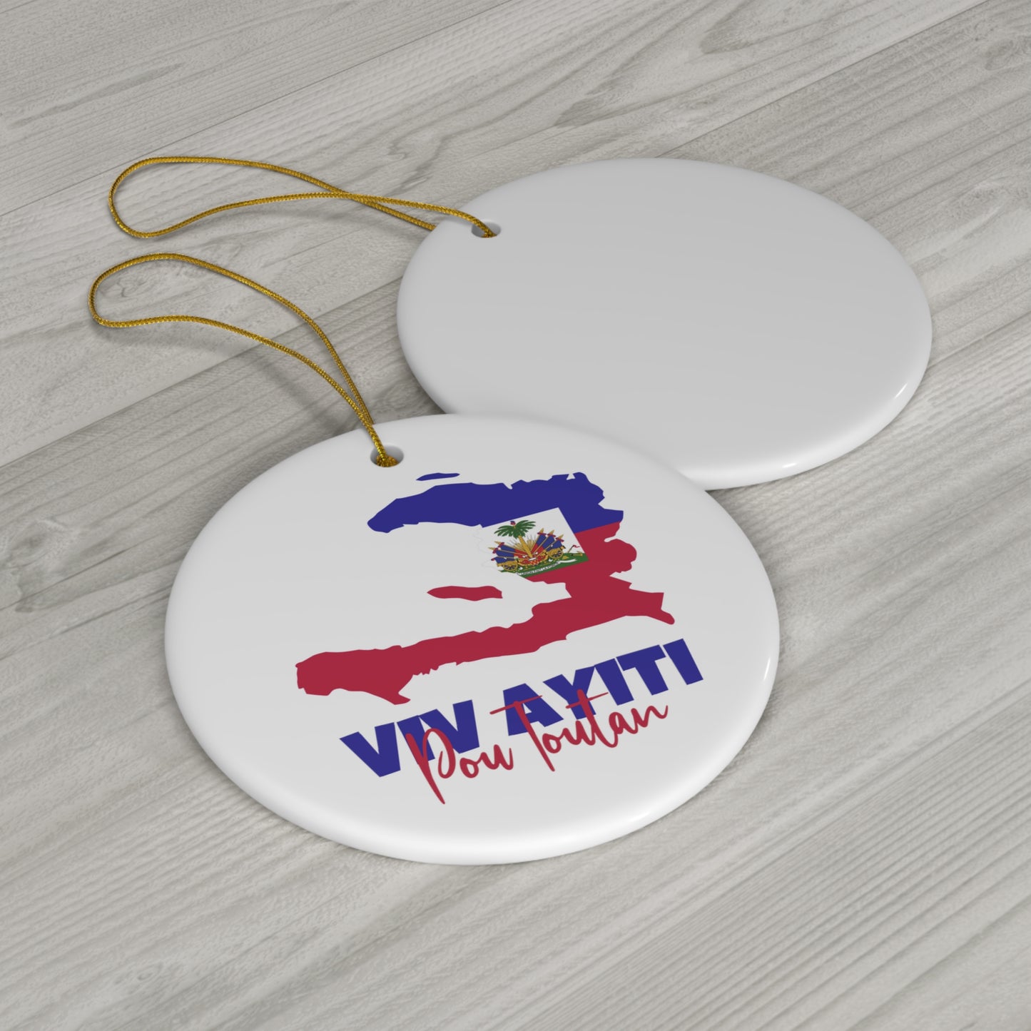 Viv Ayiti Pou Toutan Haitian Forever Haiti Ceramic Ornament | Christmas Tree Ornaments