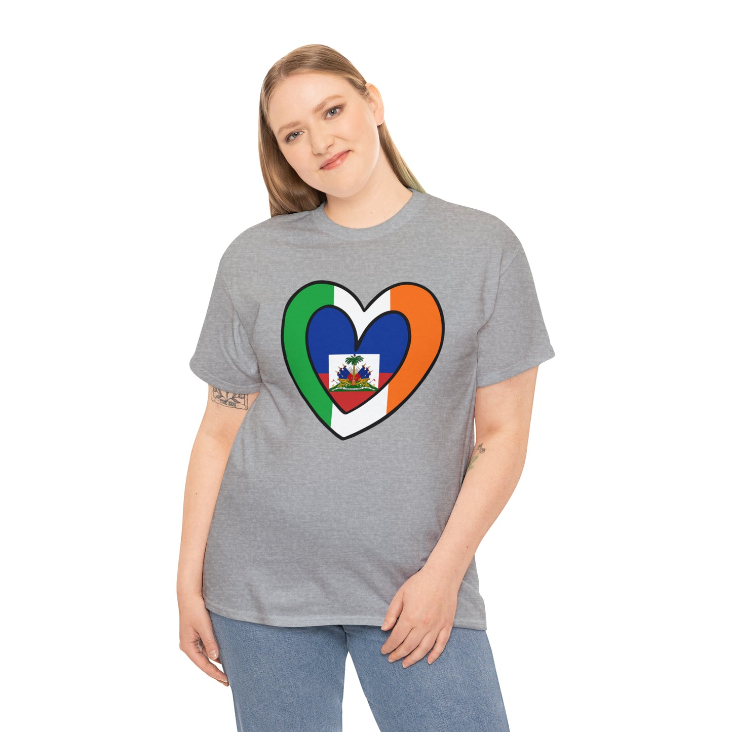 Haitian Irish Flag Heart Half Haiti Ireland T-Shirt | Unisex Tee Shirt