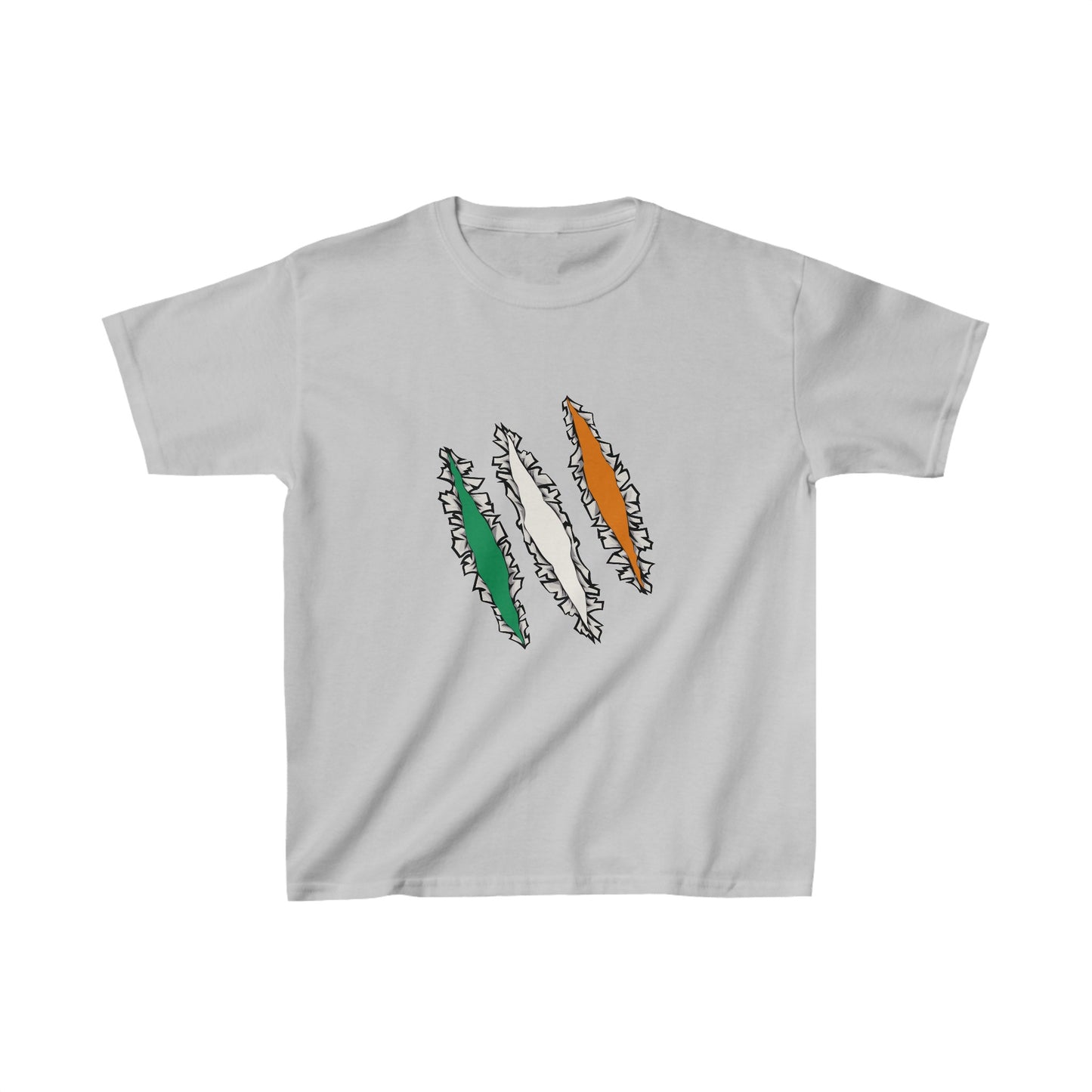 Kids Slashed Ireland Flag Irish T-Shirt Unisex Tee Shirt