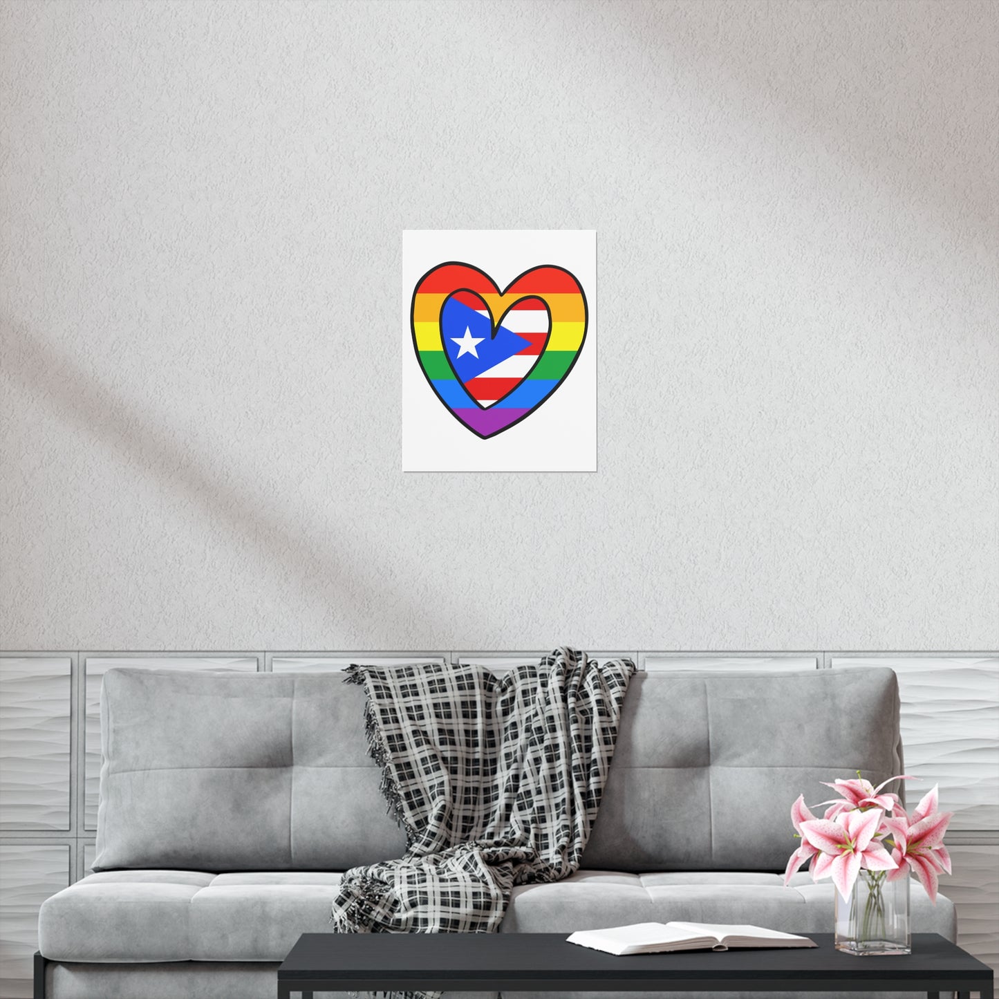 Puerto Rican Rainbow Flag Heart PR Pride Parade Premium Matte Poster