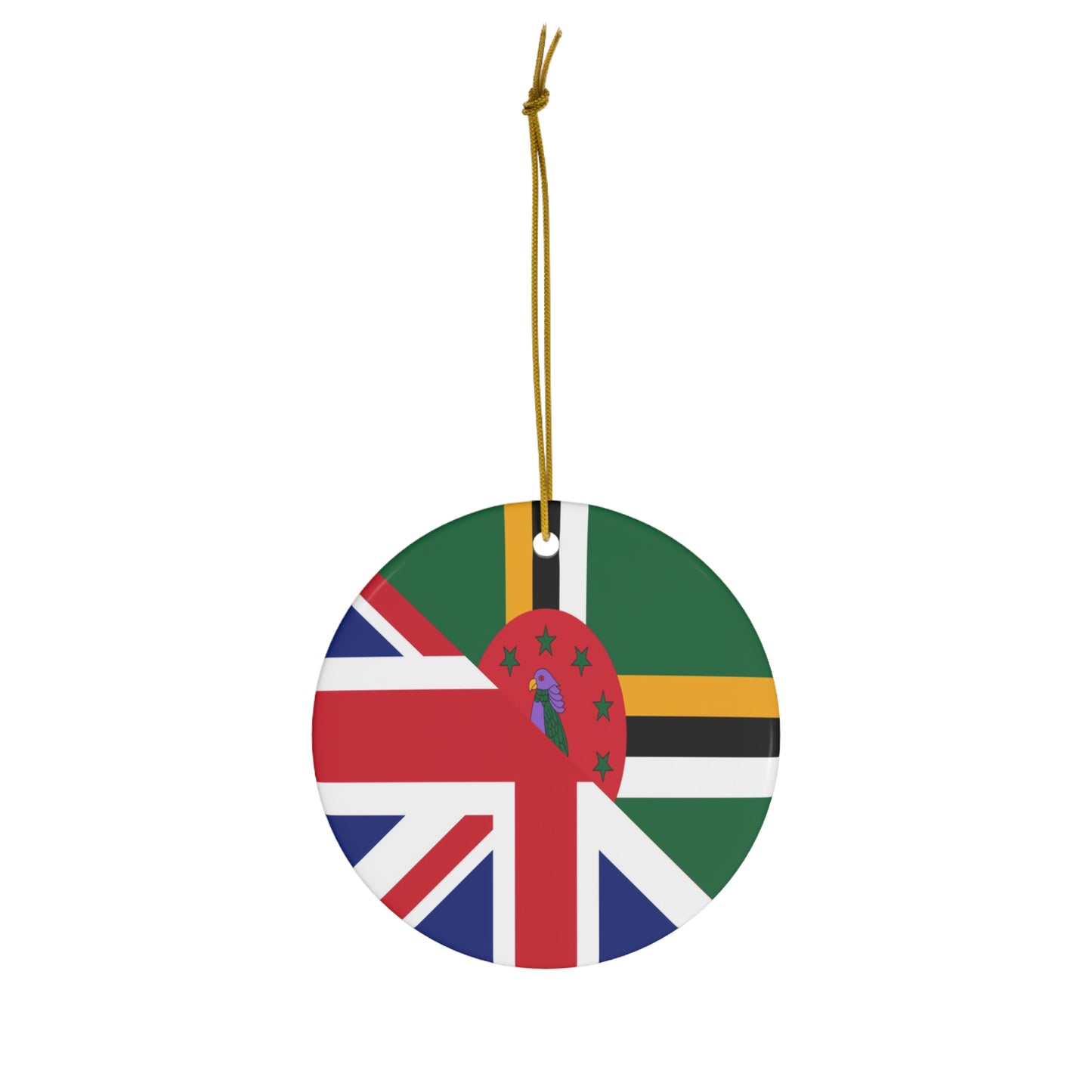 UK Union Jack Dominica Flag Half Dominican United Kingdom Ceramic Ornament | Christmas Tree Ornaments