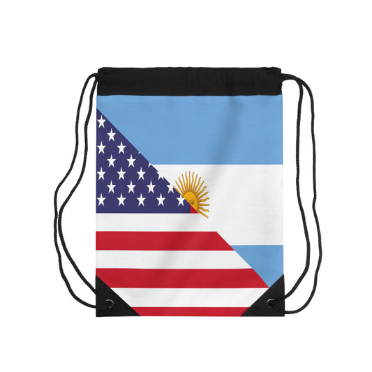 Argentina American Flag Argentinian USA Half Drawstring Bag