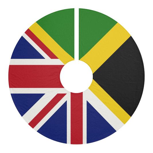 English Jamaican Flag | Half Jamaica England Flag Christmas Tree Skirt