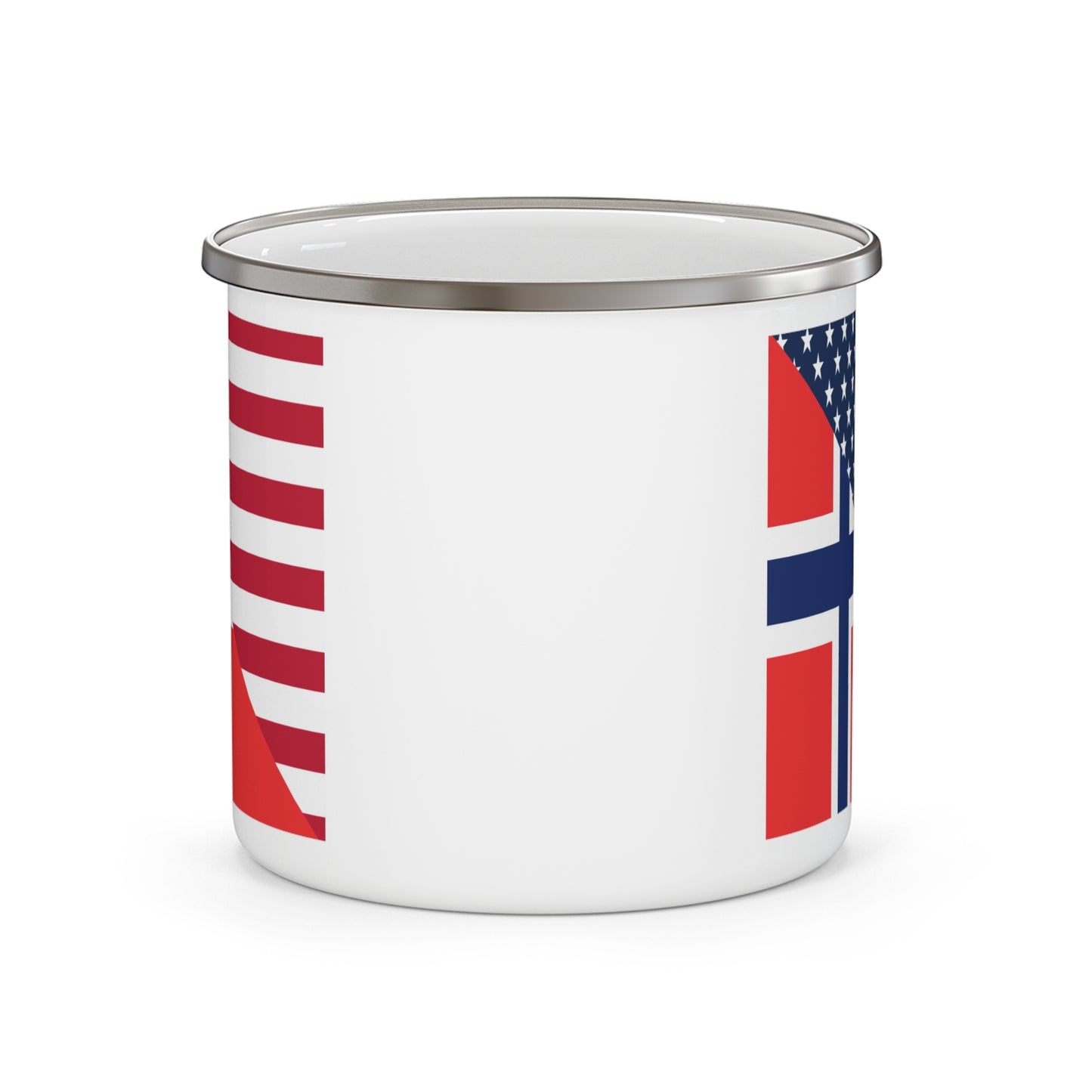 Norwegian American Flag Norway USA 12oz Enamel Mug