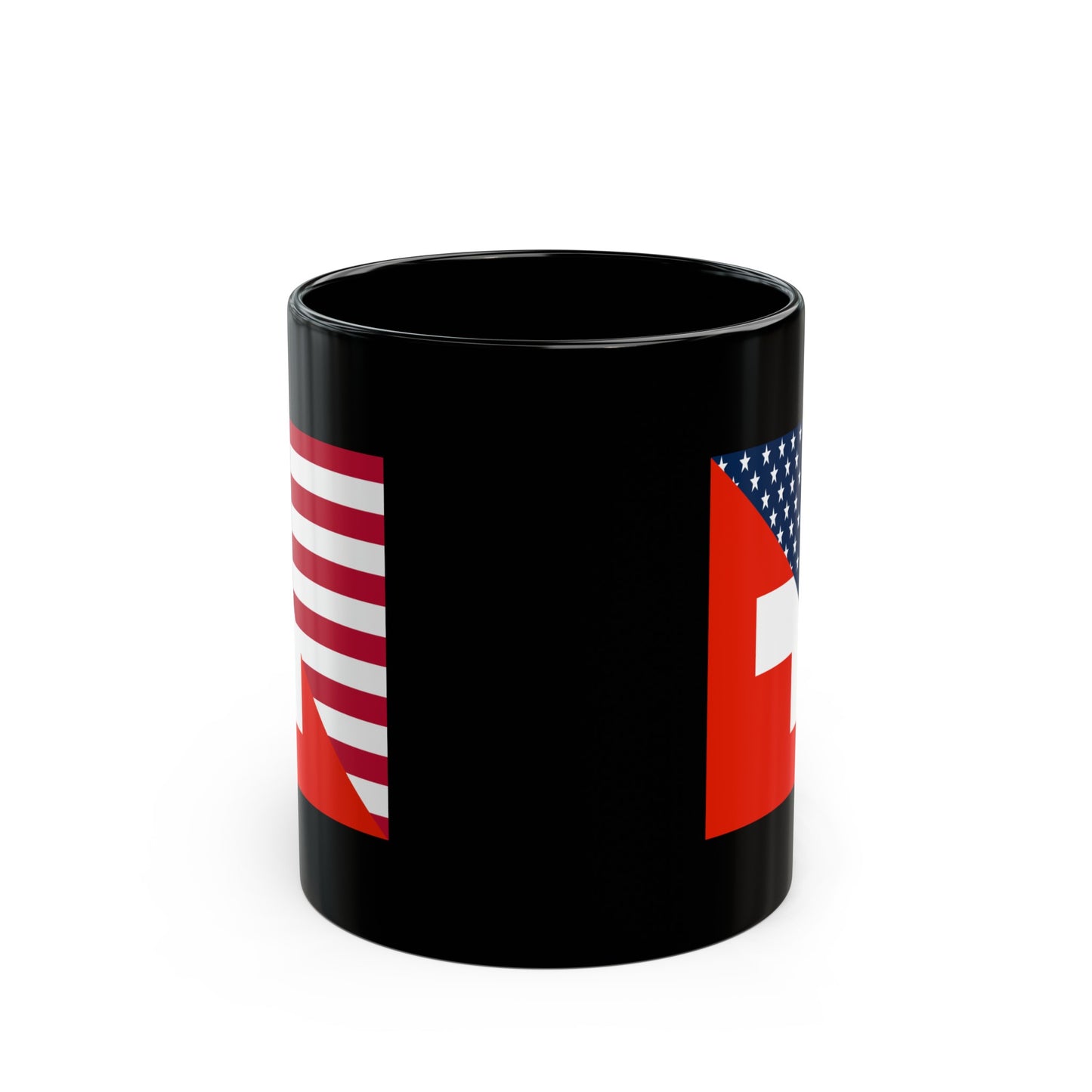 Swiss American Flag Switzerland USA Black Mug (11oz, 15oz)