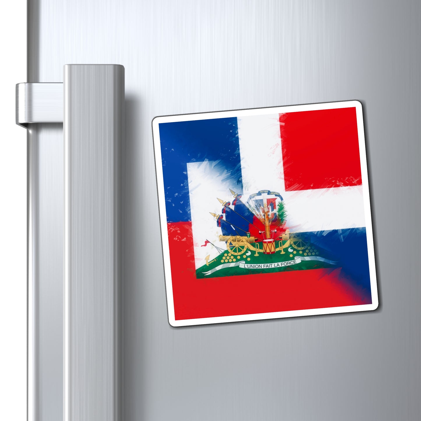 Haiti Dominican Republic Flag | Hispaniola DR Half Haitian Dominican Flag Magnet