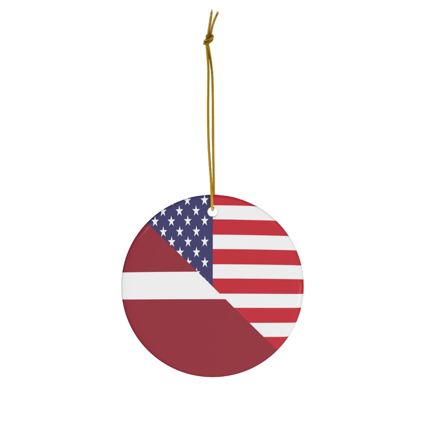 Latvian American Flag Latvia USA Ceramic Ornament | Christmas Tree Ornaments