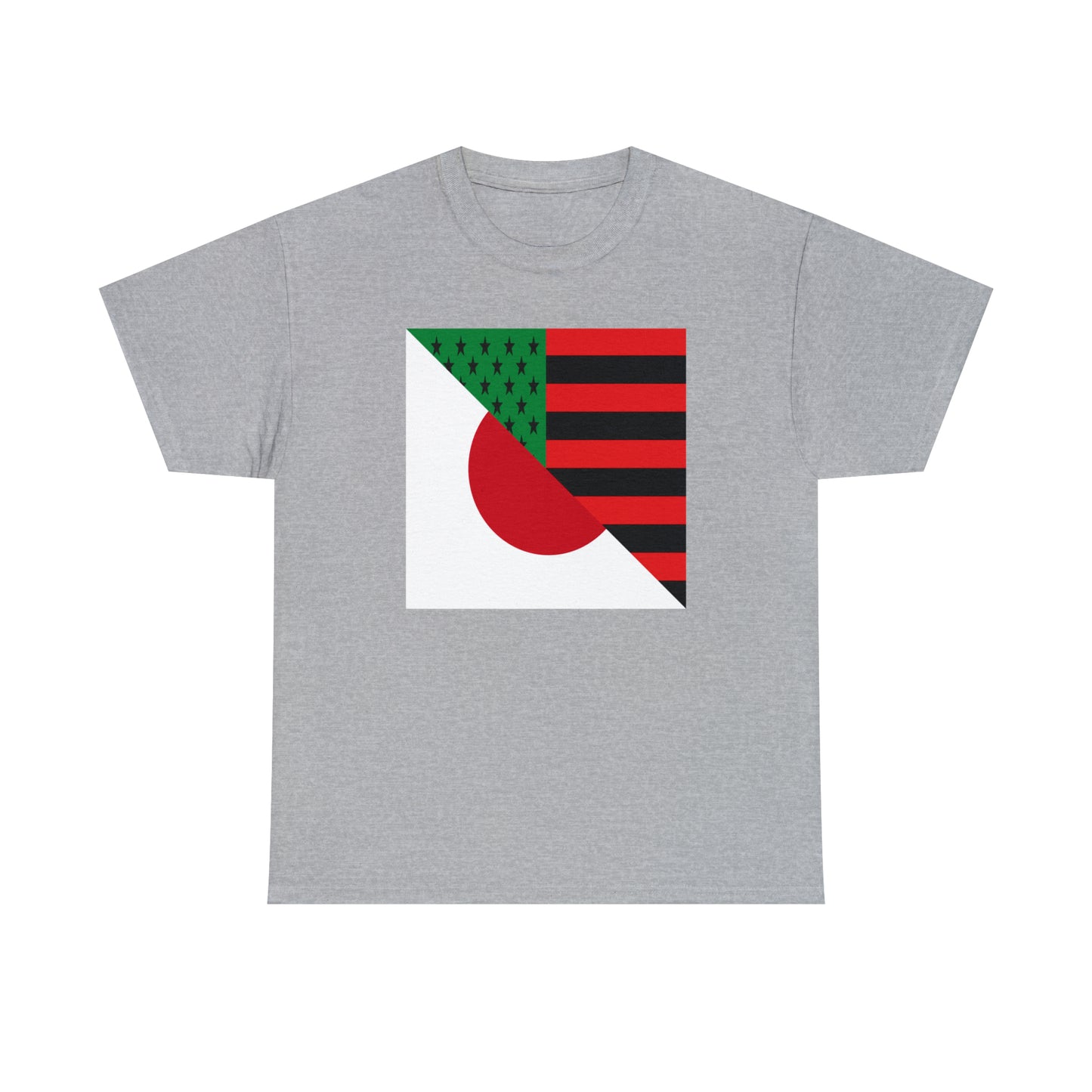 Black Japanese Flag Half African American Japan T-Shirt | Unisex Tee Shirt