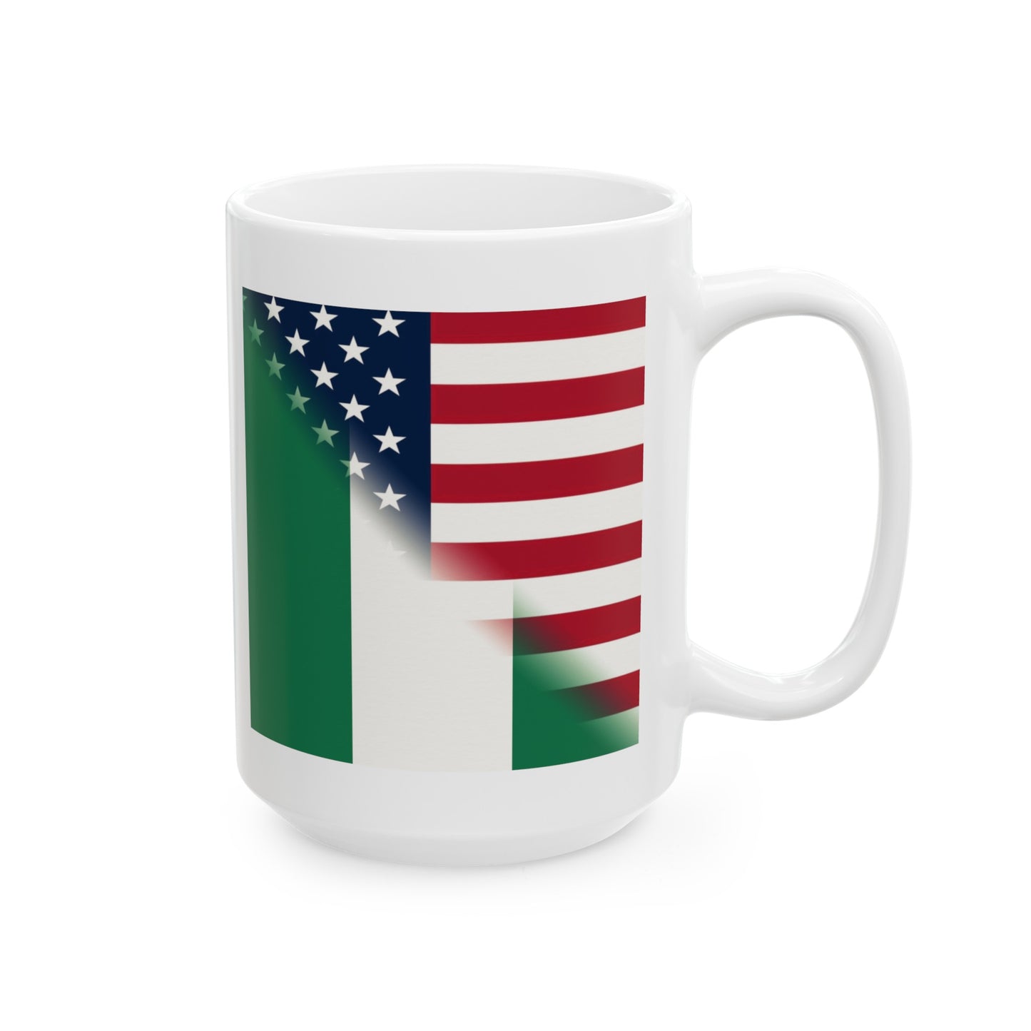 Nigerian American Flag Half Naija USA African Ceramic Mug 11oz, 15oz Cup