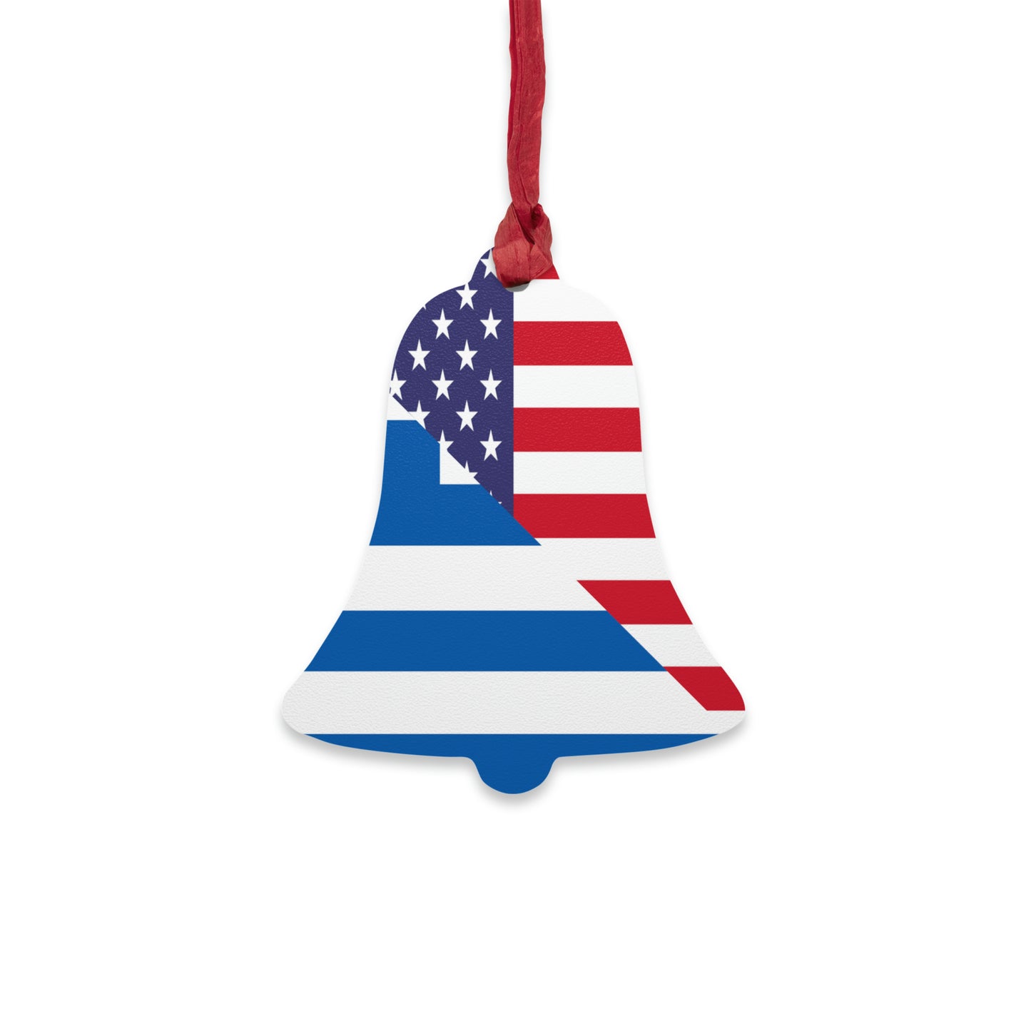 Greek American Flag Half Greece USA Wooden Ornament