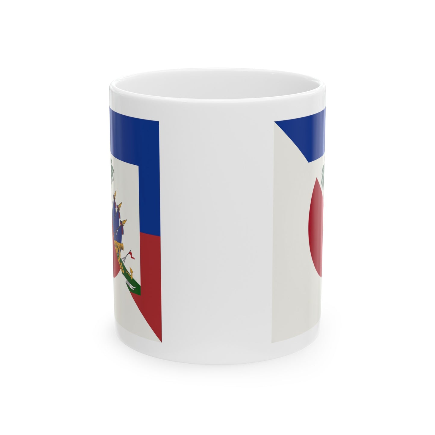 Haitian Japanese Flag | Half Haiti Japan Ceramic Mug 11oz, 15oz Cup