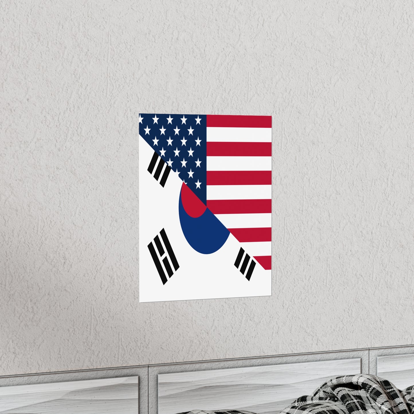 South Korean American Flag Half South Korea USA Premium Matte Poster