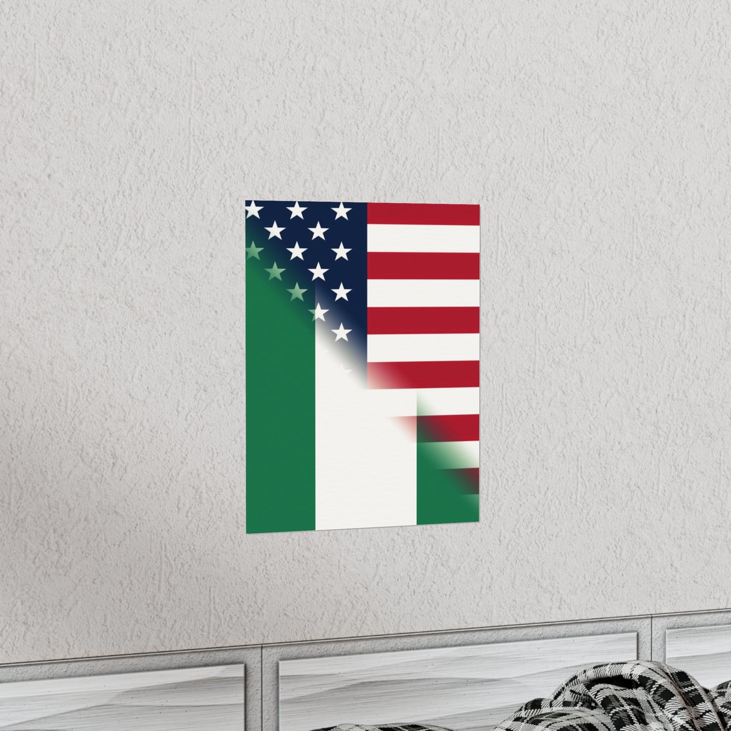 Nigerian American Flag Half Naija USA African Premium Matte Poster