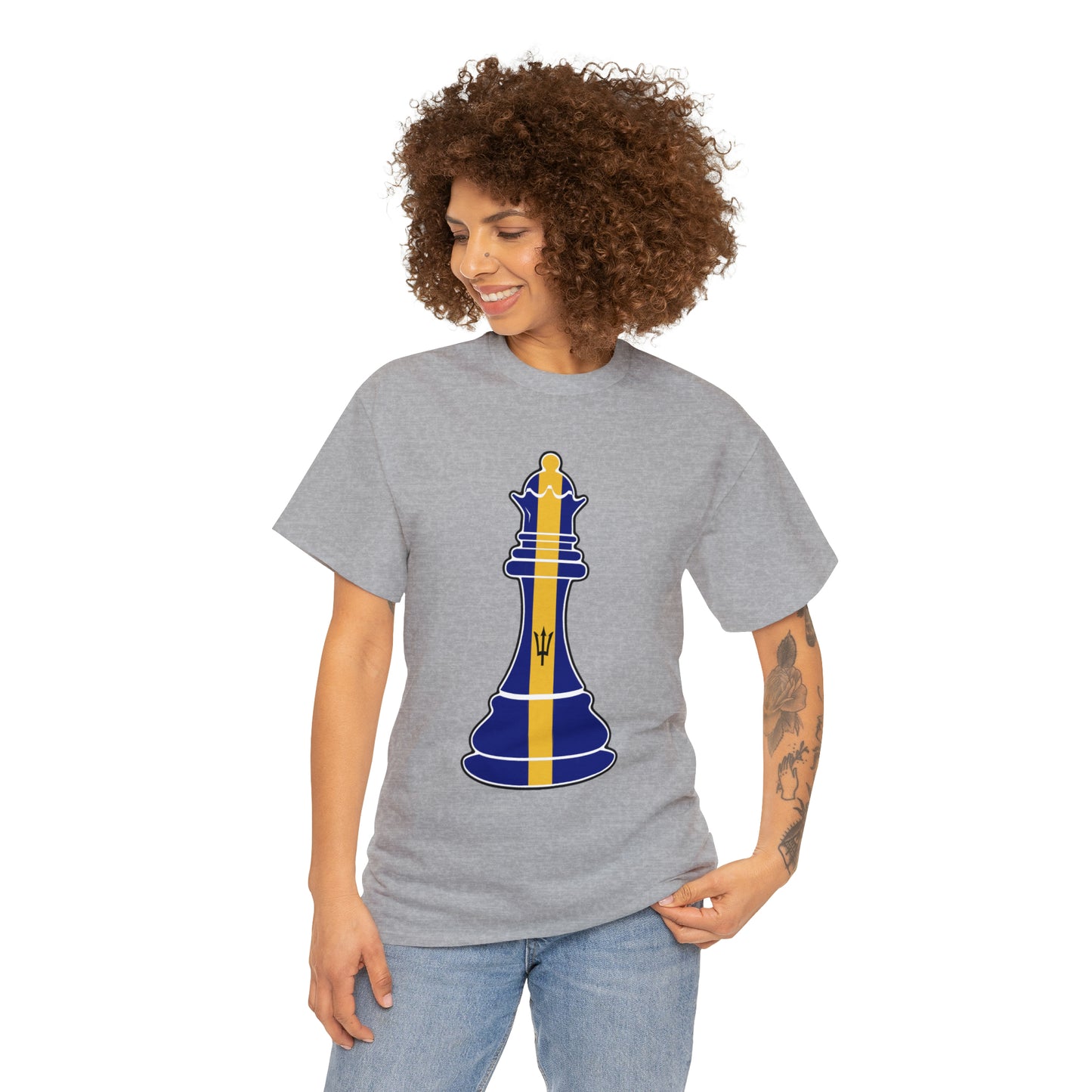 Bajan Queen Flag Chess Piece Barbados T-Shirt | Unisex Tee Shirt