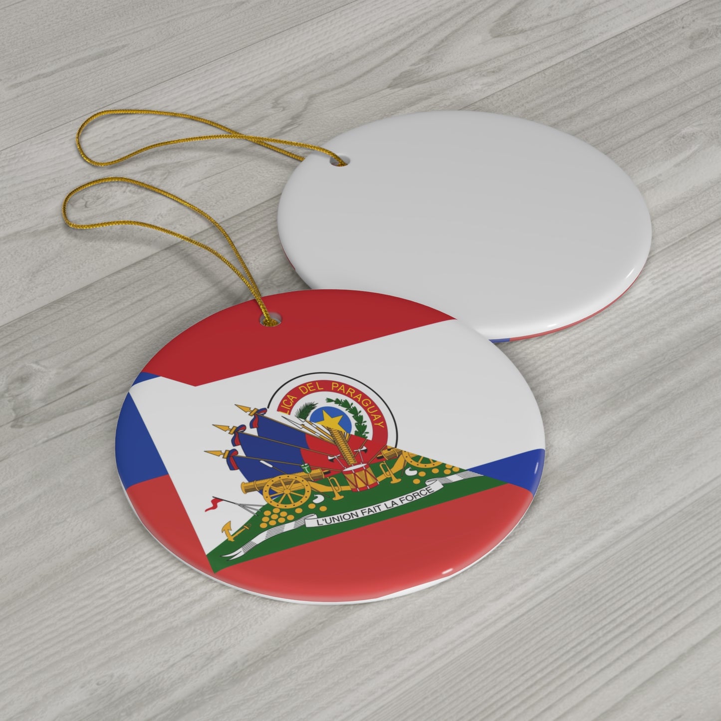 Haitian Paraguayan Flag | Haiti Paraguay Ceramic Ornament | Christmas Tree Ornaments