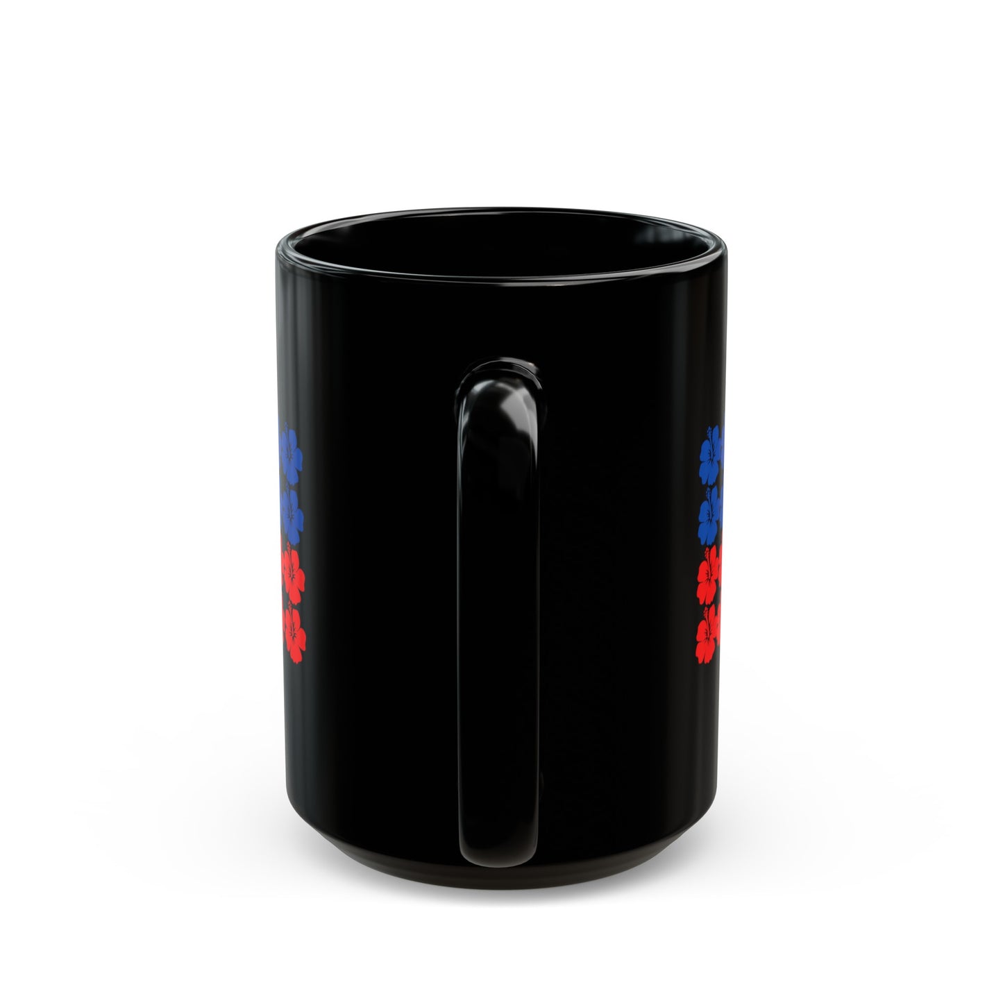 Hibiscus Haitian Flag Haiti Black Mug (11oz, 15oz)