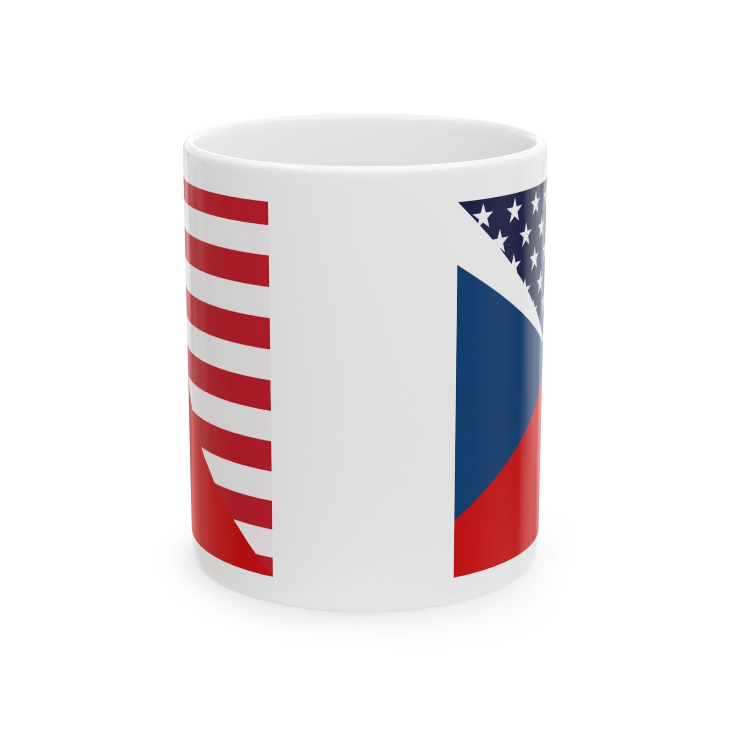 Czech Republic American Flag Czechia USA  Ceramic Mug 11oz, 15oz Cup